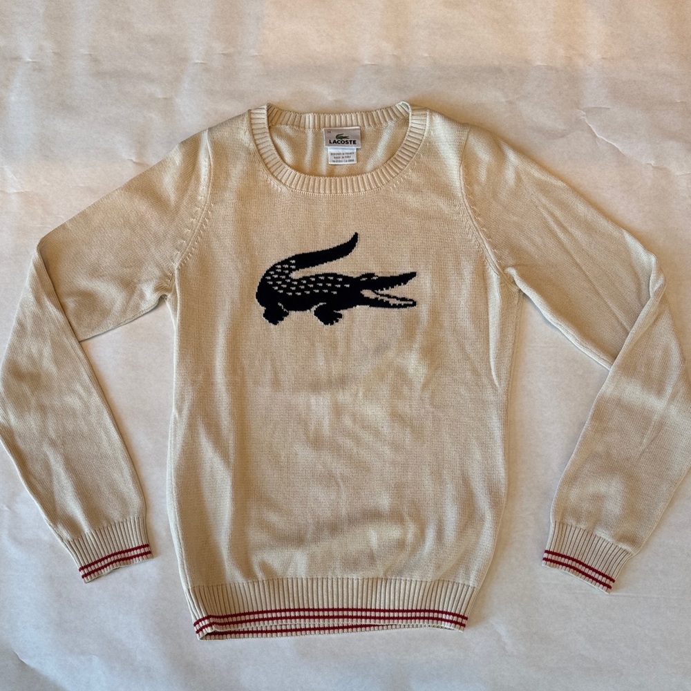 Lacoste Women’s Beige Sweater with Logo
